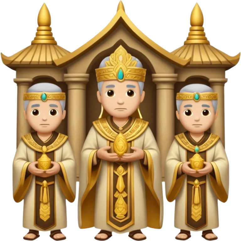 Ancient  mpriests with Temple emoji