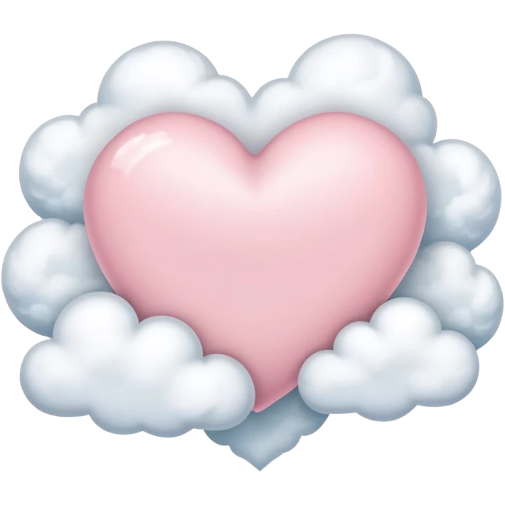 light pink heart with clouds emoji