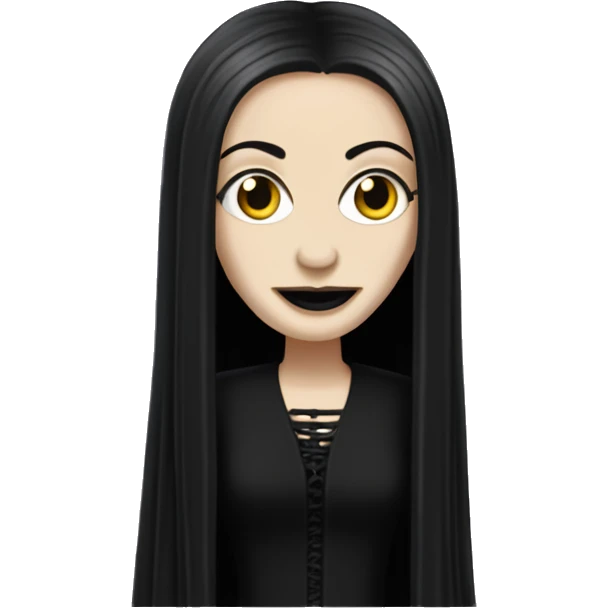 Morticia Addams with dreadlocks  emoji