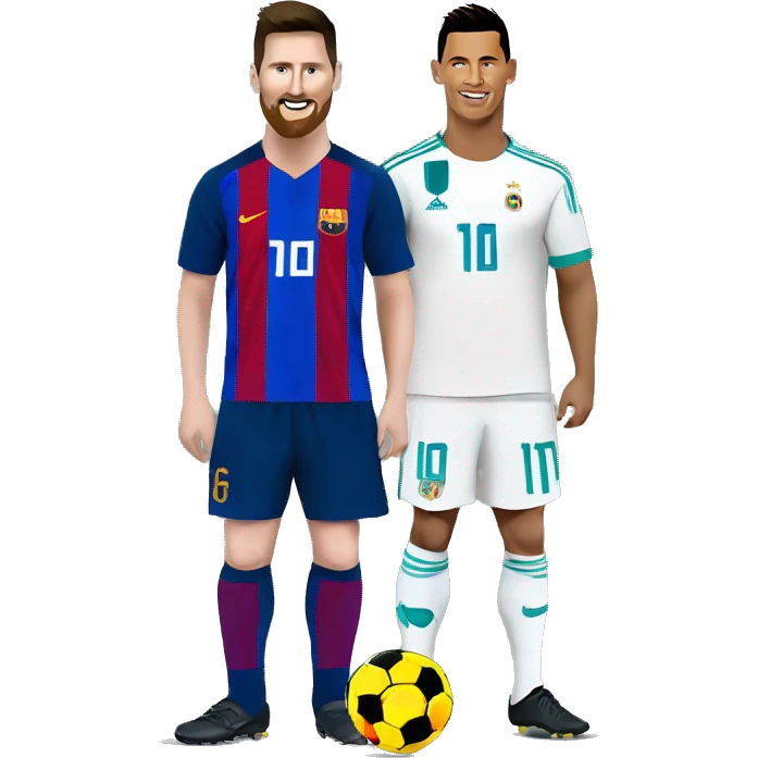 Messi and ronaldo on his feet emoji