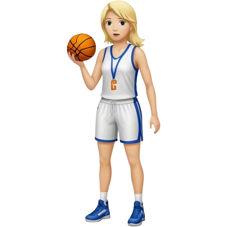 Full Body white female basketball head coach with blonde hair  emoji