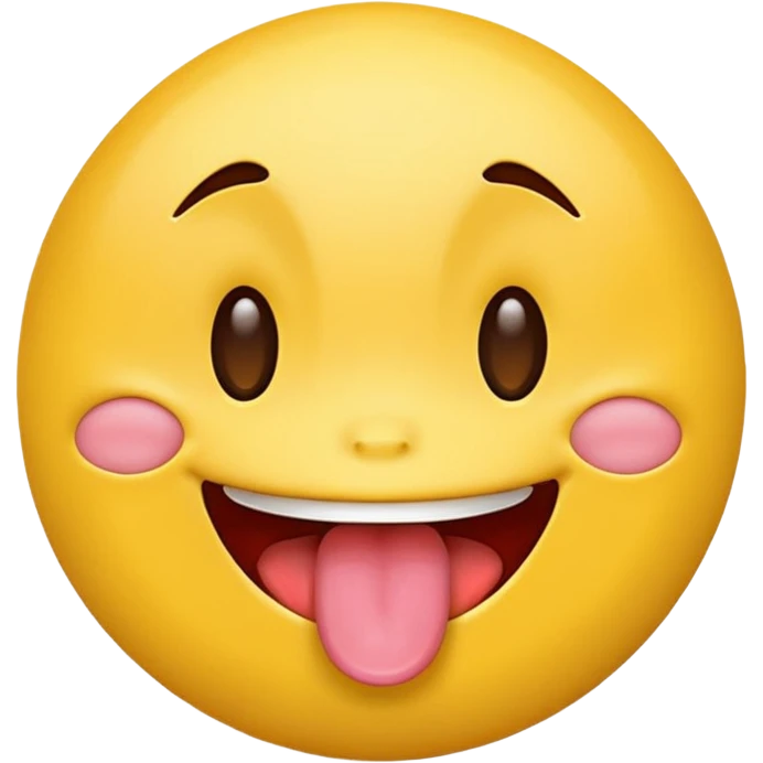 Normal emoji with its tounge out emoji