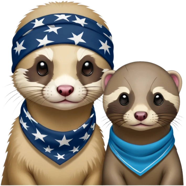 These two animals look like they run the streets — ferret and seal, dripped out in shades and bandanas, repping their squad  emoji