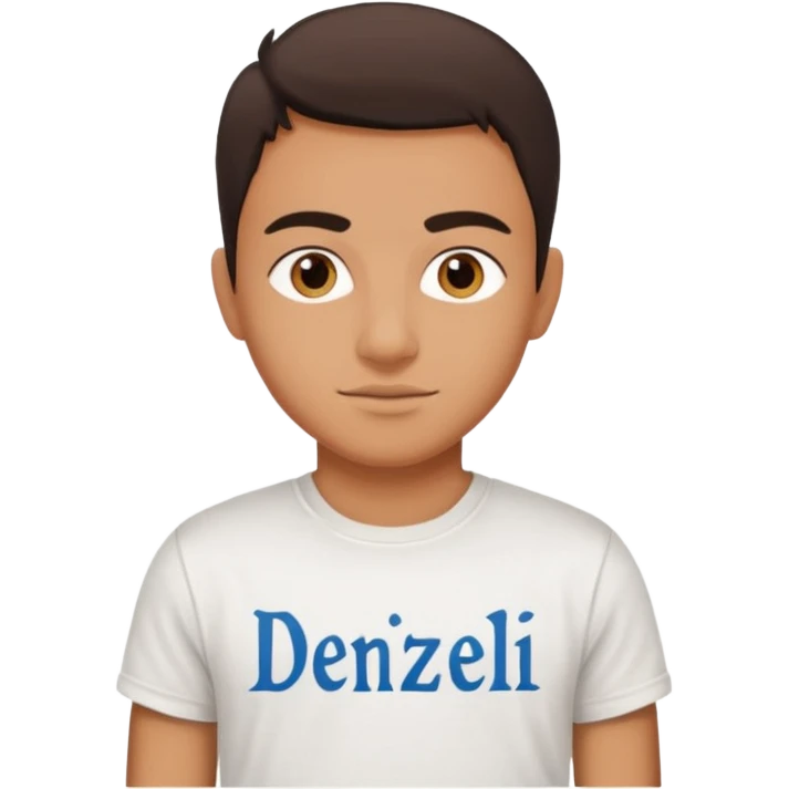 Junge südländisch, mit T-Shirt, DENIZLI Schrift  emoji