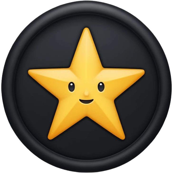 Star under Black circle baondry black emoji