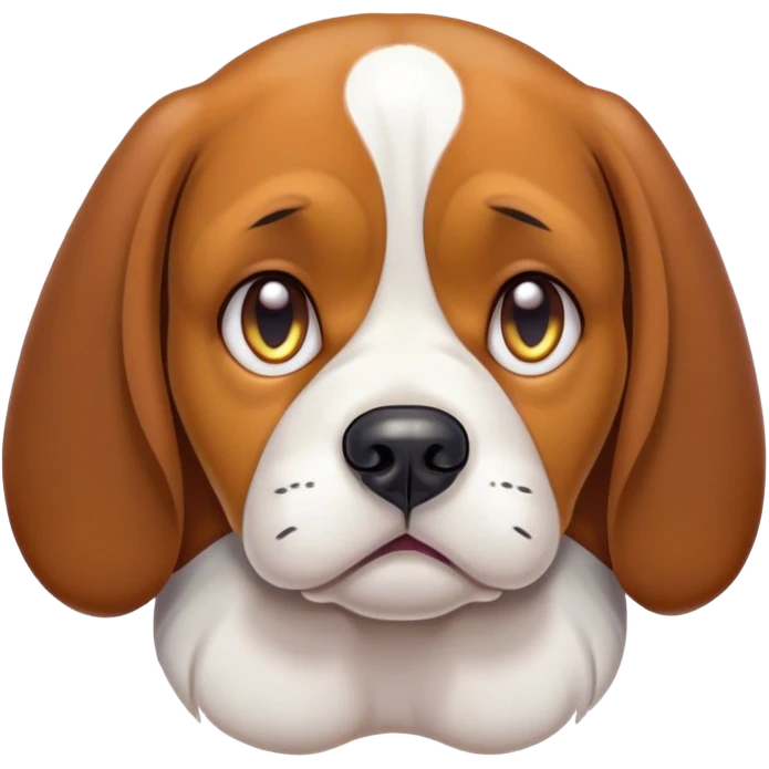 Cinematic Grumpy Beagle Portrait Emoji, Head tilted slightly with a deeply unimpressed expression, featuring a thick tri-color coat of white, brown, and black, large, droopy hazel eyes narrowed into an unamused glare, floppy ears slightly drooping in exasperation, Simplified yet comically expressive features, highly detailed, glowing with a dry, sarcastic glow, high shine, effortlessly judgmental yet dignified, stylized with a touch of cynicism, bright but brooding, soft glowing outline, capturing the essence of an eternally unimpressed yet endearing companion, so lifelike it feels like it could sigh heavily at you in disdain at any moment! emoji