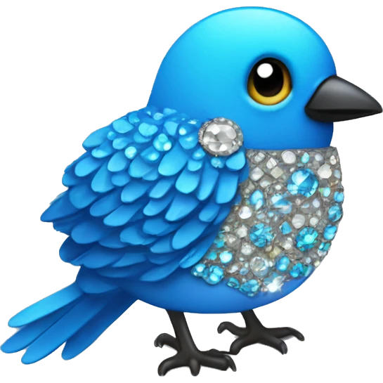 Big bedazzled blue baby bird  emoji