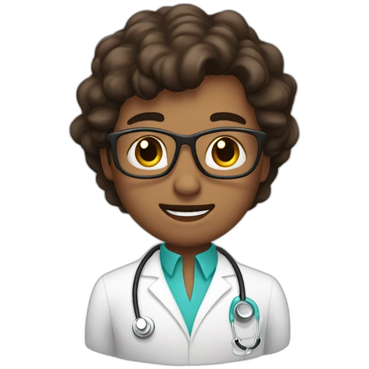 Brune Aesthetic doctor saying hello emoji