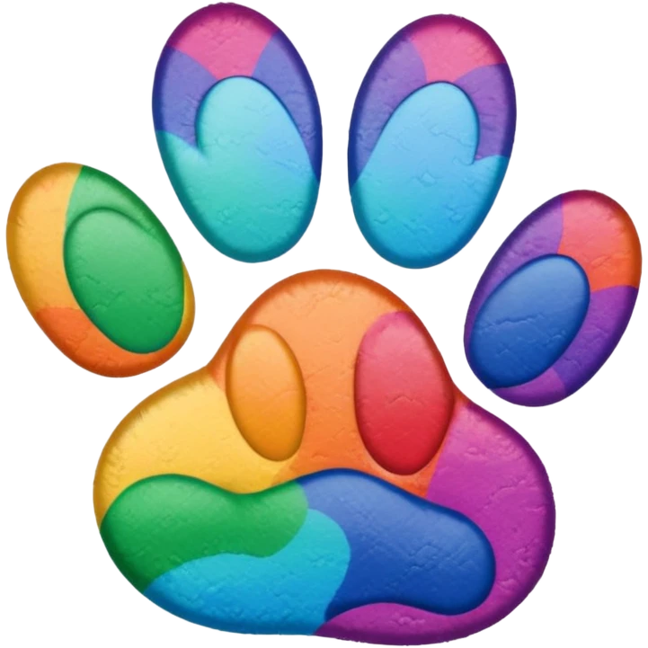 Rainbow paw print emoji