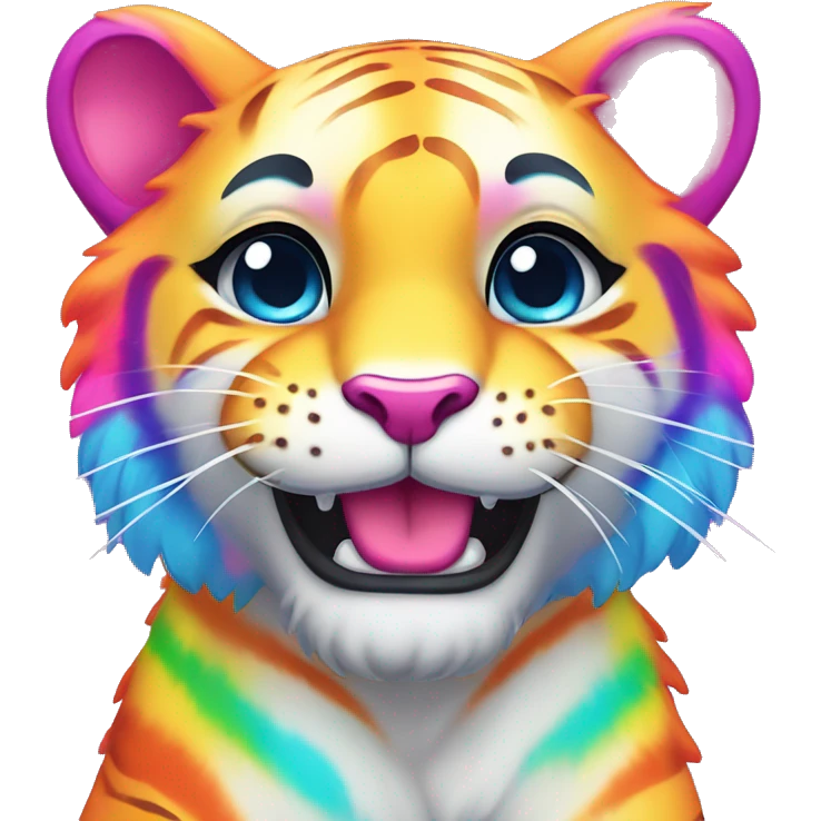 lisa frank rainbow tiny tiger emoji