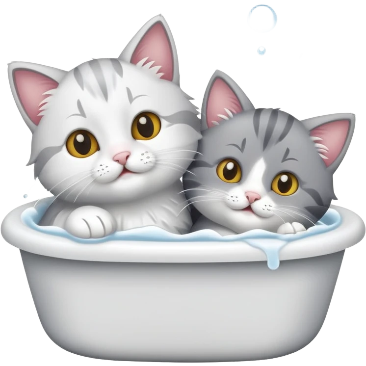 Two cats bathing thogeter emoji