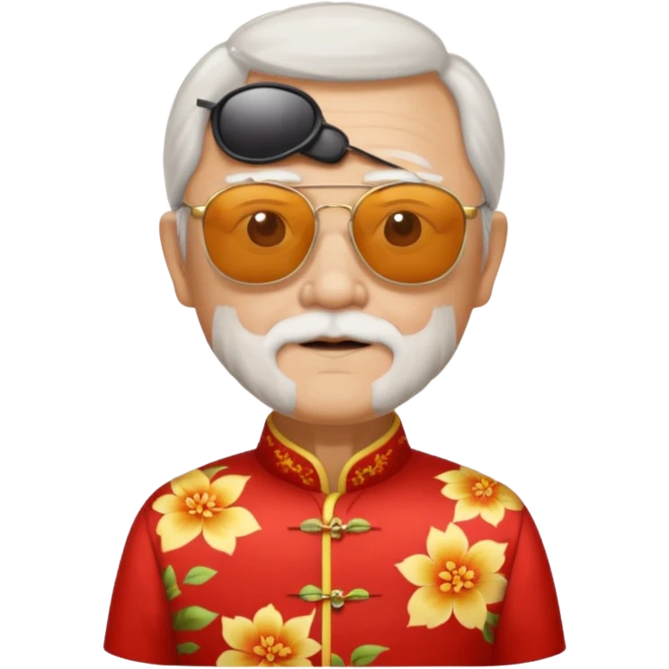 cheongsam ancient old man with sunglasses emoji