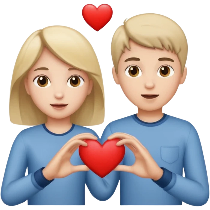 A boy throwing heart towards a girl  emoji