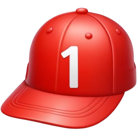 empty red cap with number “1” on it emoji