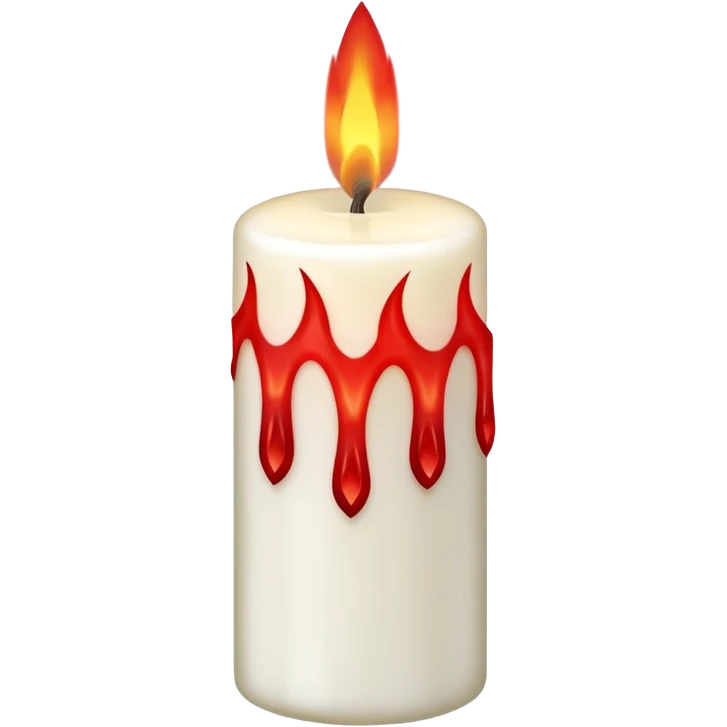 white candle with a red flame emoji