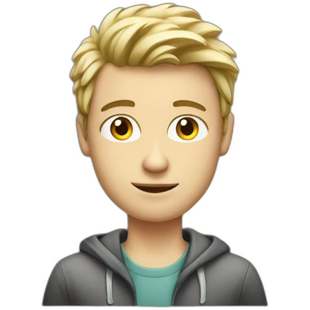 A cool white boy on a computer emoji