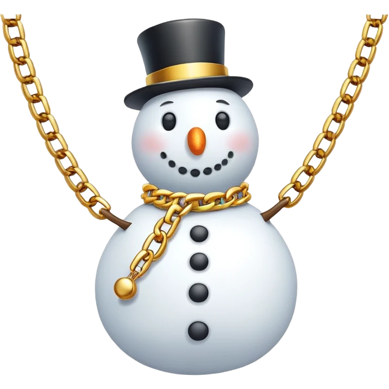 Snowman with gold chain  emoji