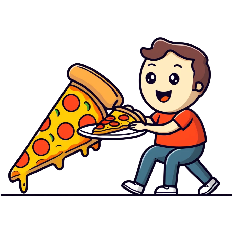 Pizza eating pizza emoji