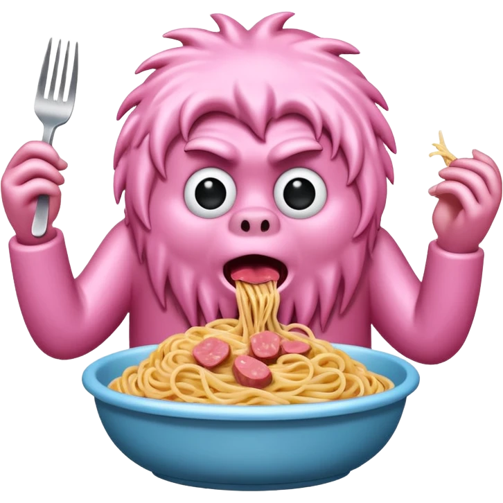 pink yeti eat spam spaghetti  emoji