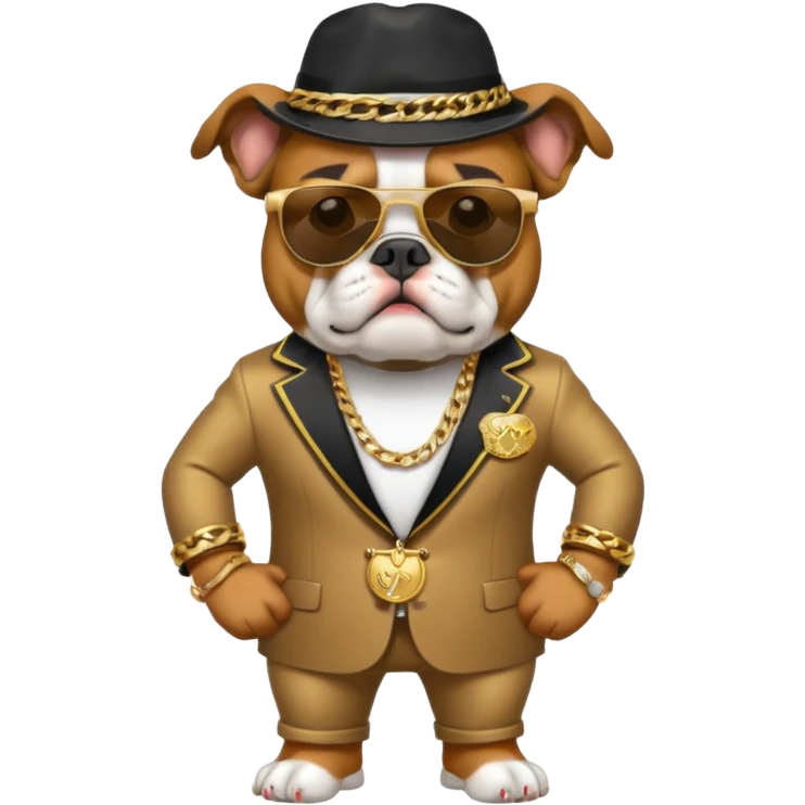 Bulldog in pimp outfit emoji