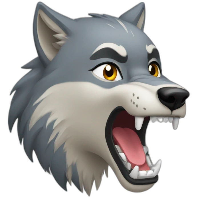female wolf growling emoji