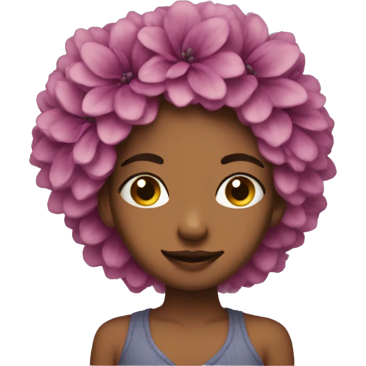 big eyeemoji with flower in hair  emoji