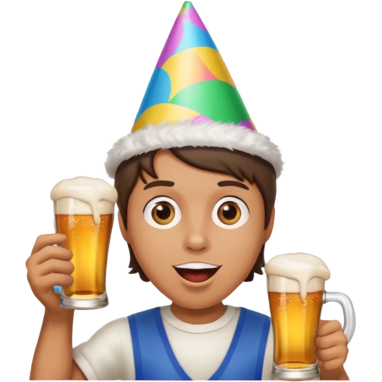 beer clink emoji combined with face puffing emoji emoji