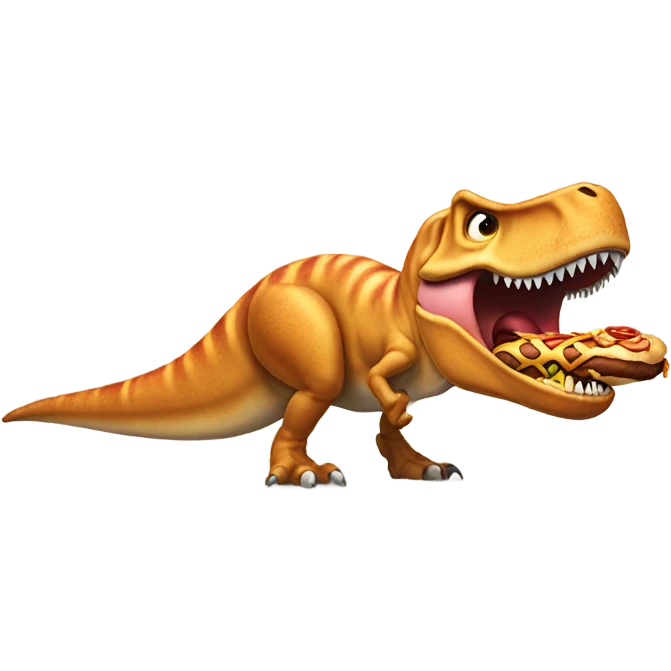 A T. rex eating a hotdog emoji