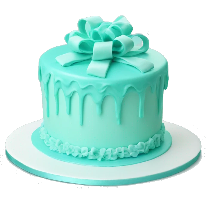 Realistic tiffany blue layered cake emoji