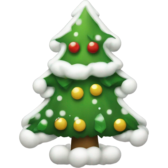 Cute Christmas tree with white bows emoji