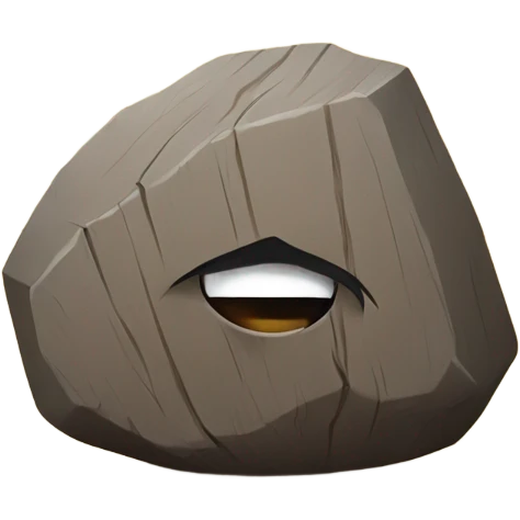 Wooden stuck with two rocks emoji