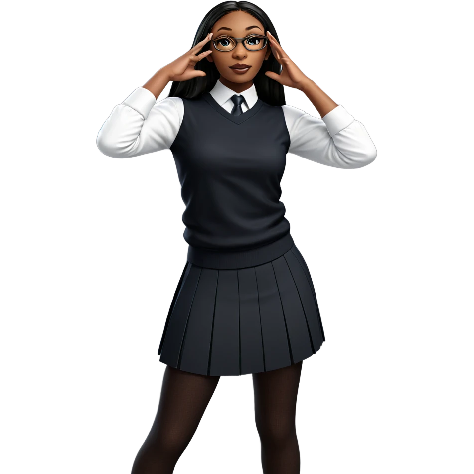 school uniform beauty portrait emoji