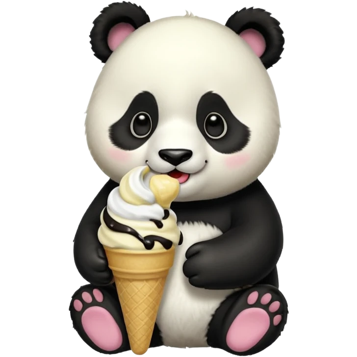 Panda eating ice cream emoji