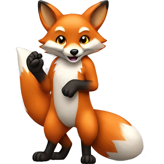 the fox waves its paw emoji
