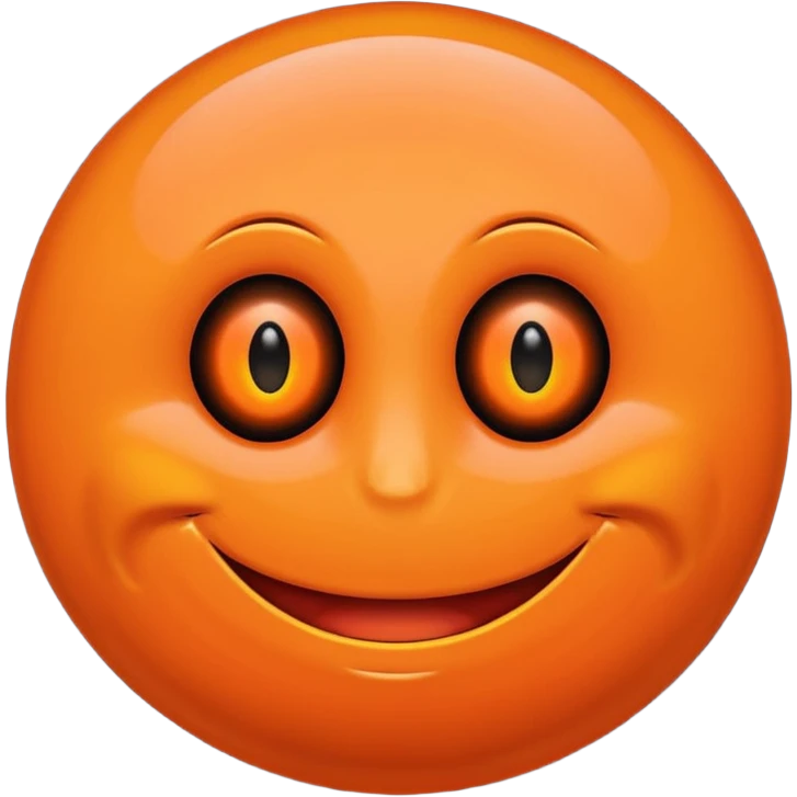 make a blackhole, accretion disk and all, with an orange smiley face, black head, orange ring, orange eyes, orange mouth, no other details emoji