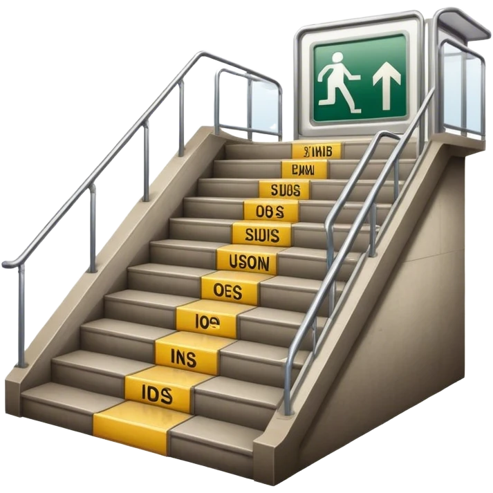 a staircase in the subway that goes down, with a subway sign emoji