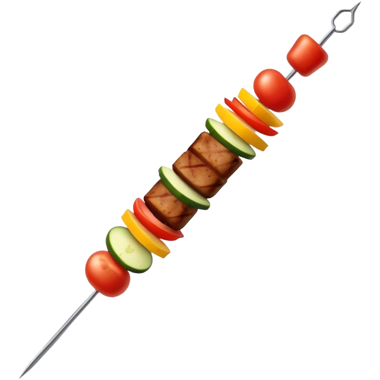 Extremely minimalist kebab skewer with basic shapes emoji