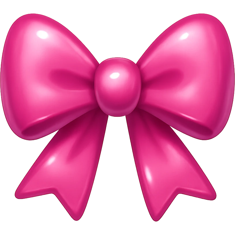 pink bow emoji, cute and shiny, with a gradient effect emoji