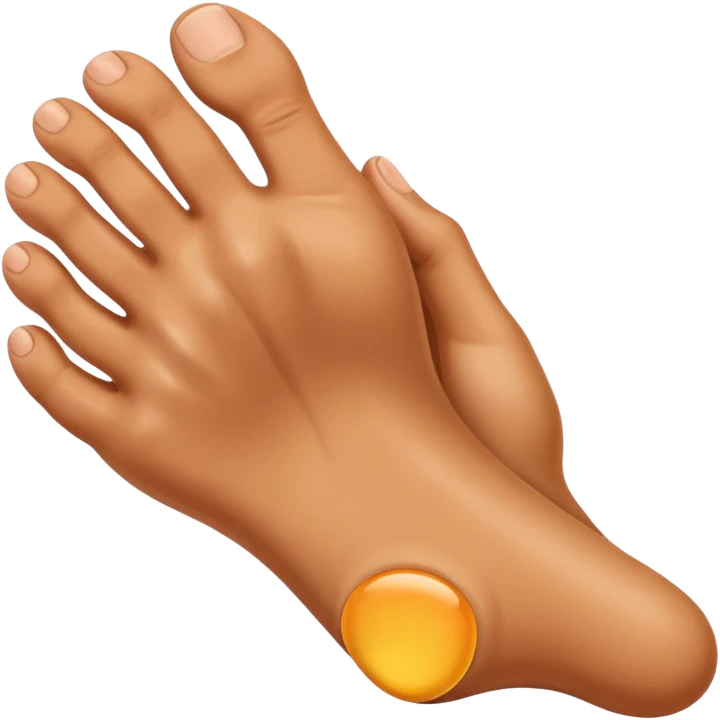 a hand is grabbing a foot emoji