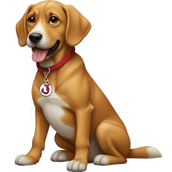 Dog wearing Jordan’s emoji