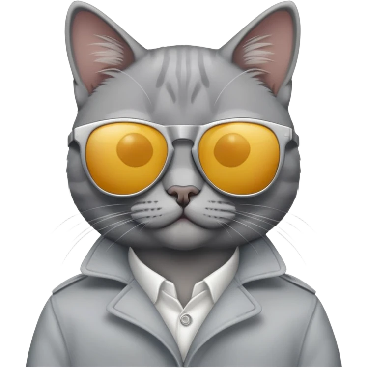 grey cat with sunglasses emoji