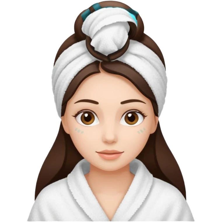 girl brunette getting a facial by a cosmetic esthetician emoji