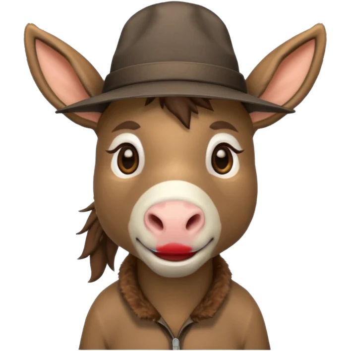 donkey with hat emoji