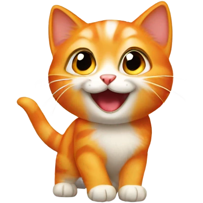 Joyous orange kitten emoji