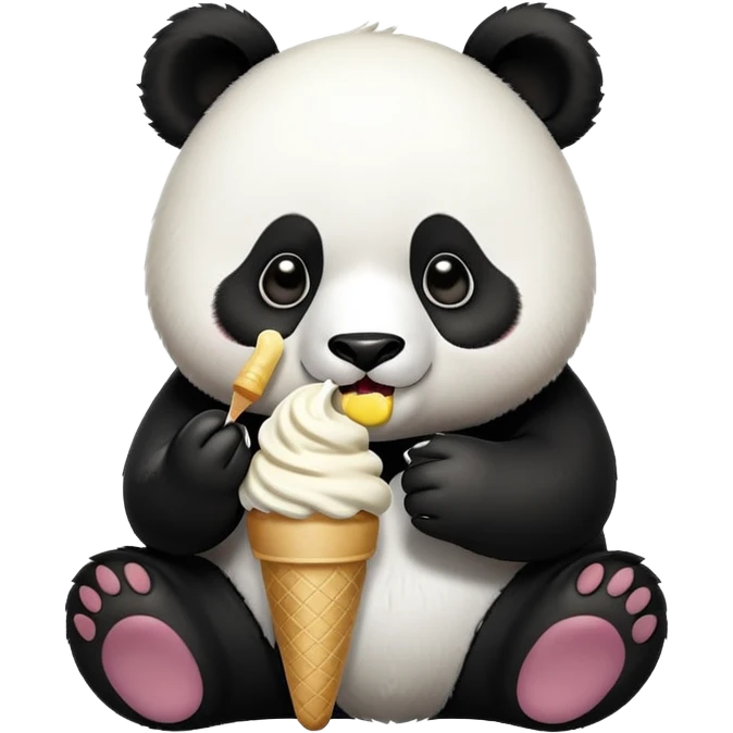Panda eating ice cream emoji