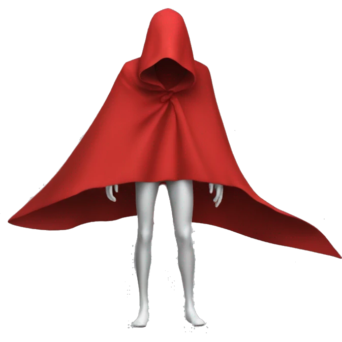 faceless mannequin flapping red cape emoji