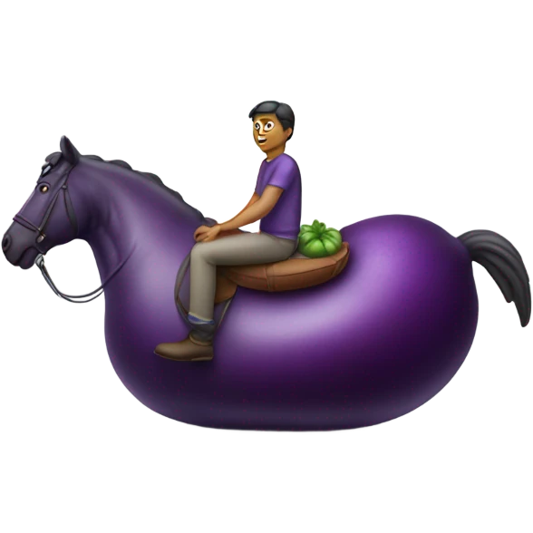 Man riding eggplant  emoji