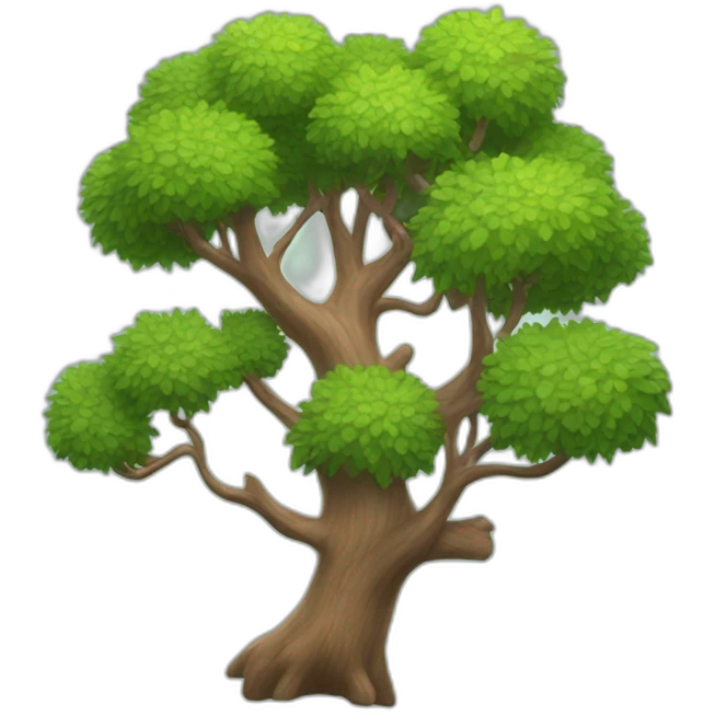 Un chat sur un arbre emoji