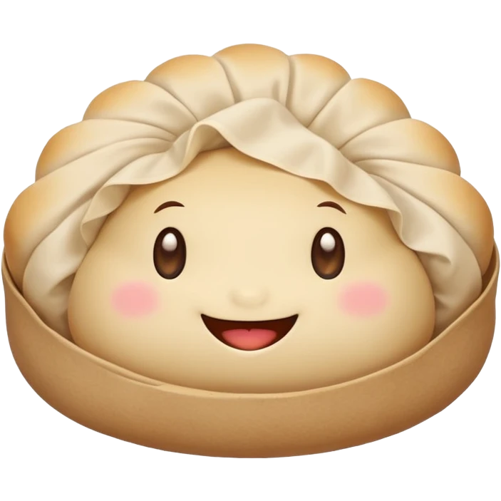 smiling dumpling bun who holds a Zapier logo emoji