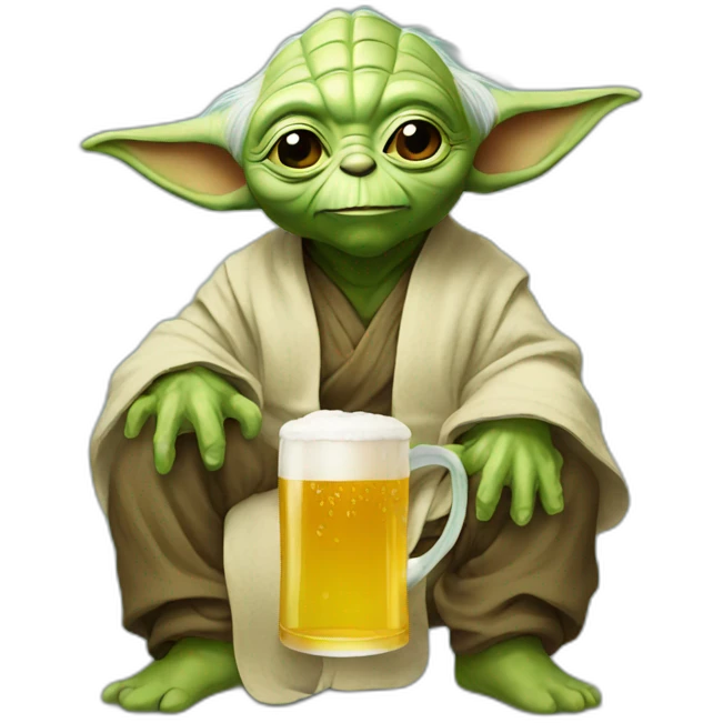 yoda with beer emoji